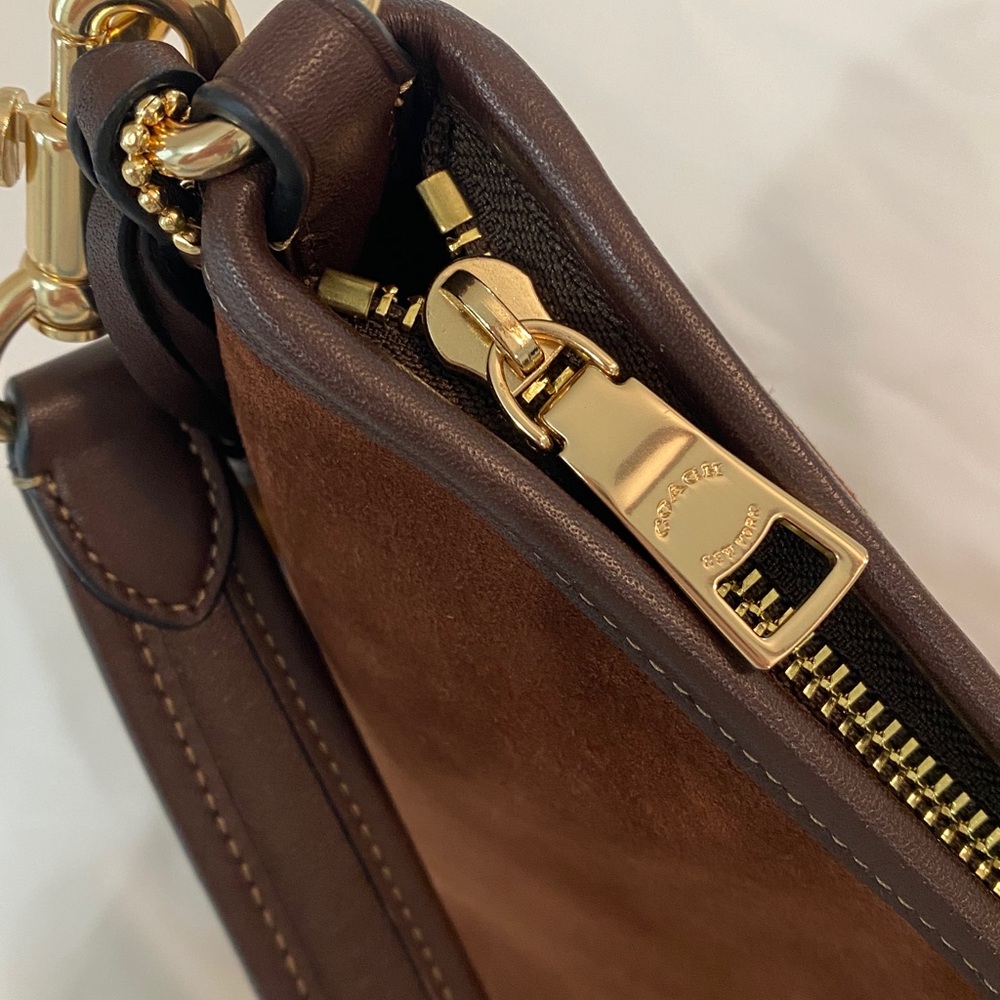 Coach Brown Suede Laurel Shoulder Bag With Tassels - Picture 8 of 9